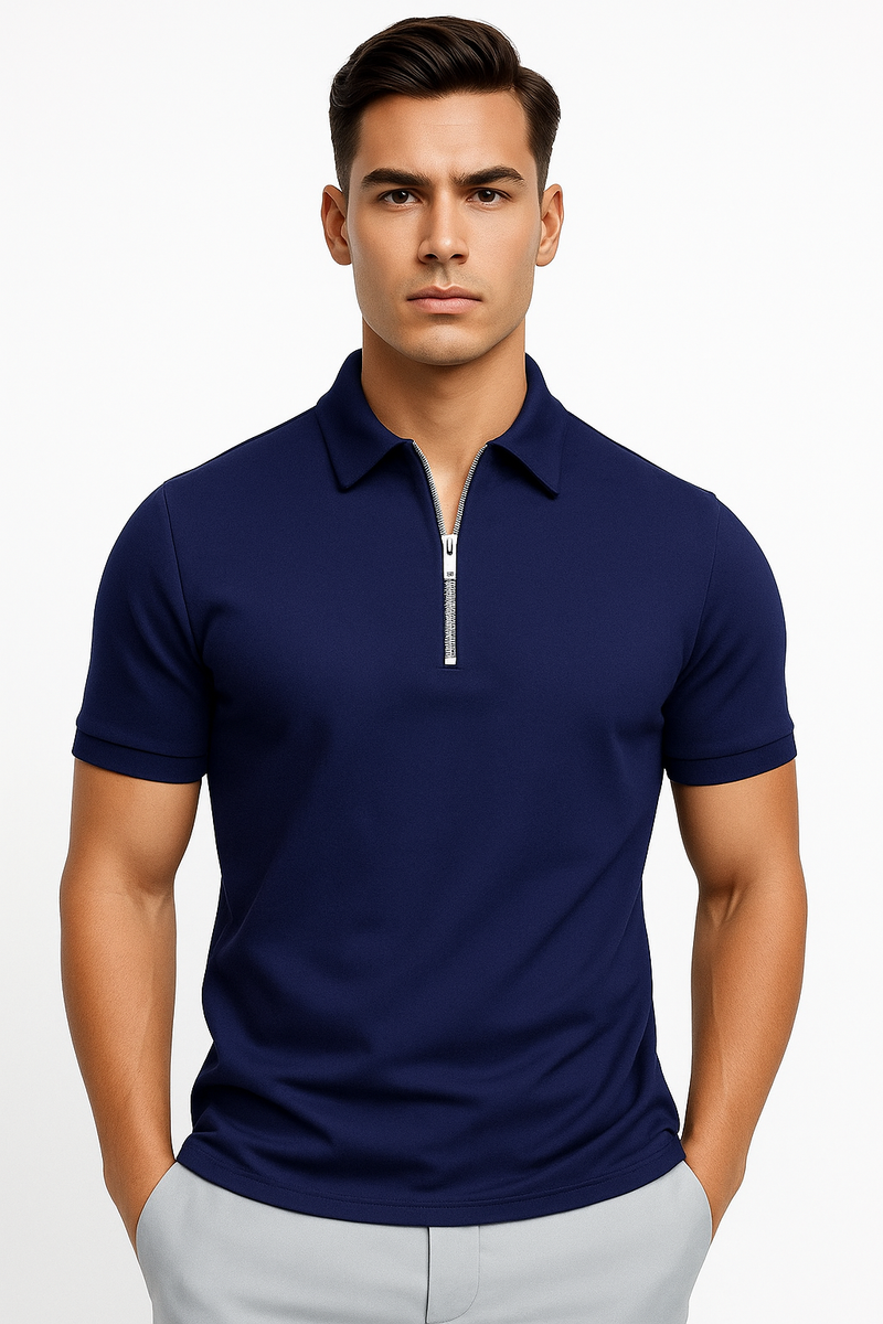 Modisches Herren-Poloshirt mit Reißverschluss – Nico