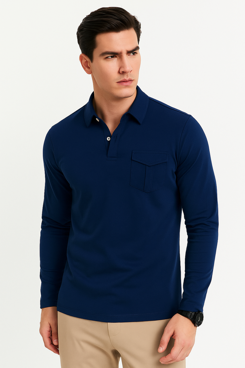 Lässiges Trachten-Poloshirt mit Knopfleiste – Markus