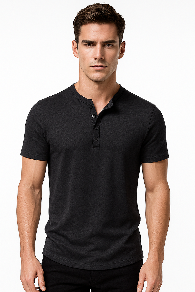 Slim Fit Herren-Jerseyhemd mit Vintage-Look – Farlino