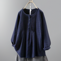 Lockere Damen Bluse mit Faltendesign – Lily
