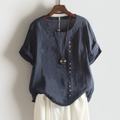 T-Shirt Damen mit Knöpfen locker bequem – Amira