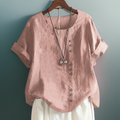 T-Shirt Damen mit Knöpfen locker bequem – Amira