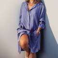 Baumwoll Leinen Kleid Damen midi luftig – Clara