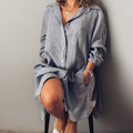 Baumwoll Leinen Kleid Damen midi luftig – Clara
