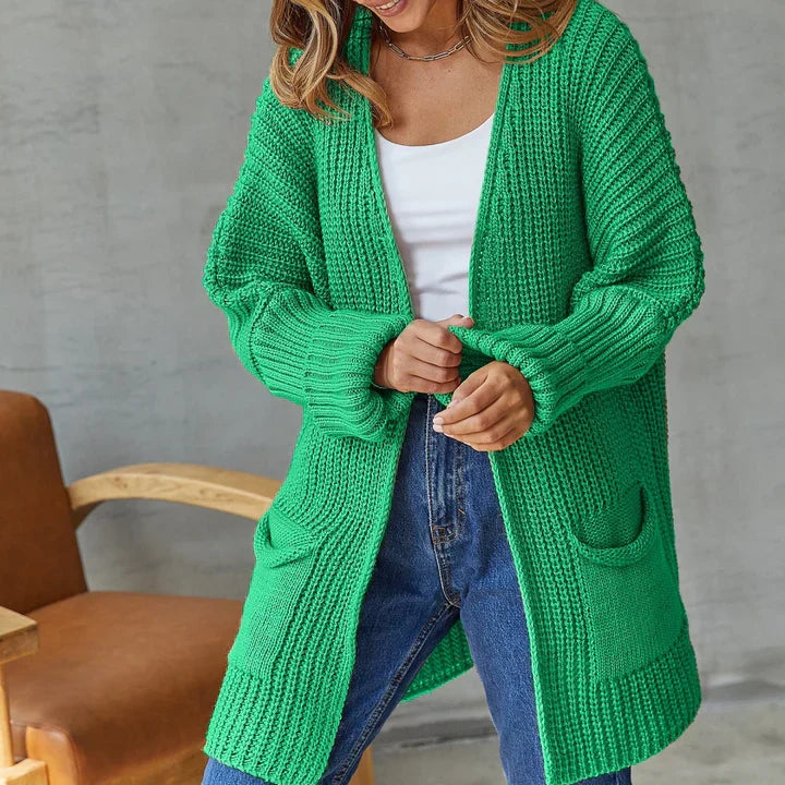Langer Damen Cardigan mit elegantem Schnitt – Seraphia