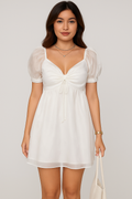 Elegantes kristallweißes Kleid für Damen – Seraphina