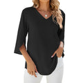 Sommerbluse Damen V-Ausschnitt Locker Leicht – Clara