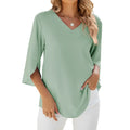 Sommerbluse Damen V-Ausschnitt Locker Leicht – Clara