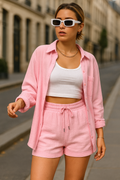 Strahlendes Sommer Langarmshirt und Shorts Set - Emilia