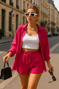 Strahlendes Sommer Langarmshirt und Shorts Set - Emilia