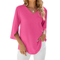 Sommerbluse Damen V-Ausschnitt Locker Leicht – Clara