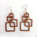 Holz Tropfen Ohrringe Geometrisch Retro Stil – Lara
