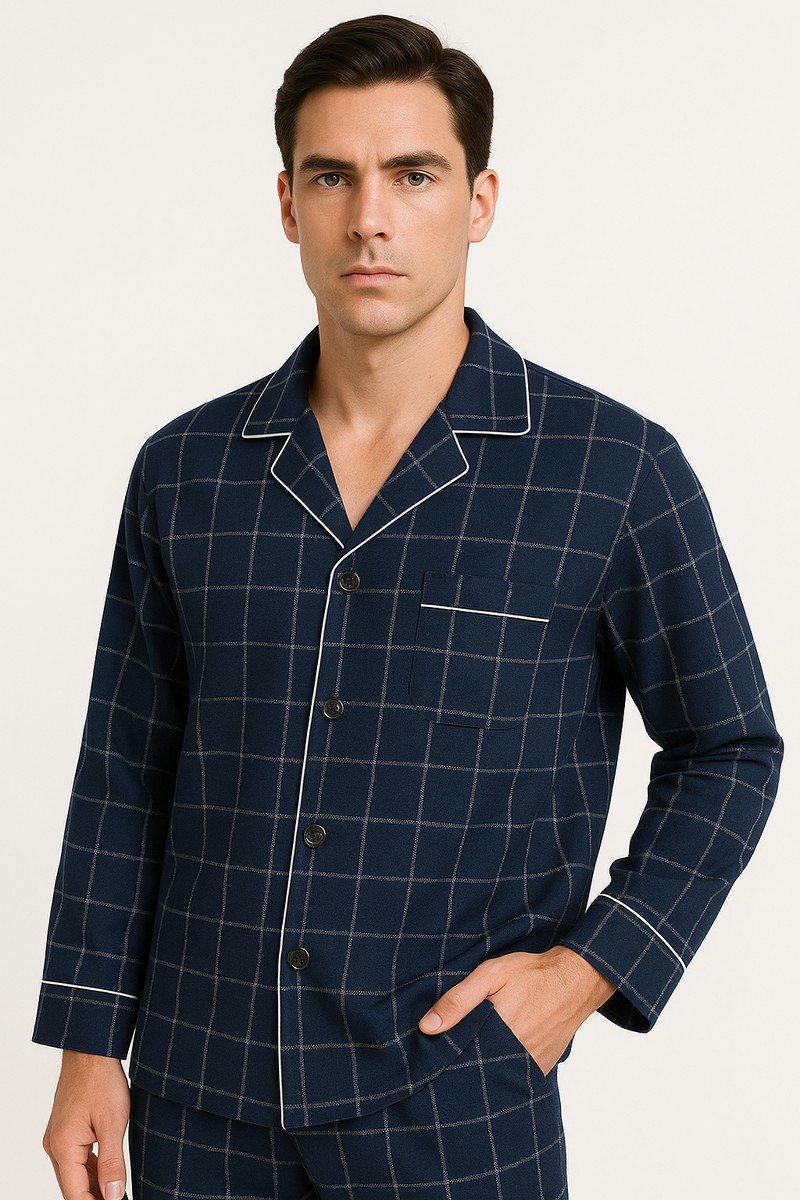 Herrenpyjama mit Streifenmuster für Komfort und Stil – Bastian