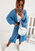 Lange Strickjacke mit Taschen für Damen – Nora