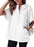 Damen Sommer Kapuzen-Top mit Reißverschluss und Stretch – Senta