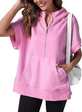 Damen Sommer Kapuzen-Top mit Reißverschluss und Stretch – Senta