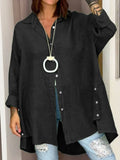 Damen Hemd Oversized Button-Down Leinen Look – Mia