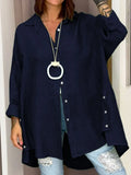 Damen Hemd Oversized Button-Down Leinen Look – Mia