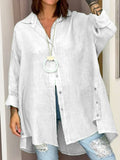 Damen Hemd Oversized Button-Down Leinen Look – Mia