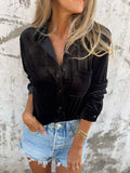 Samtbluse Damen Elegant Zeitlos Langarm – Victoria