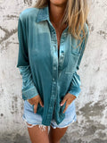 Elegante Damenbluse aus Samt mit langen Ärmeln – Victoria