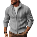 Strickjacke mit Rollkragen und gerippter Wolle – Heinrich