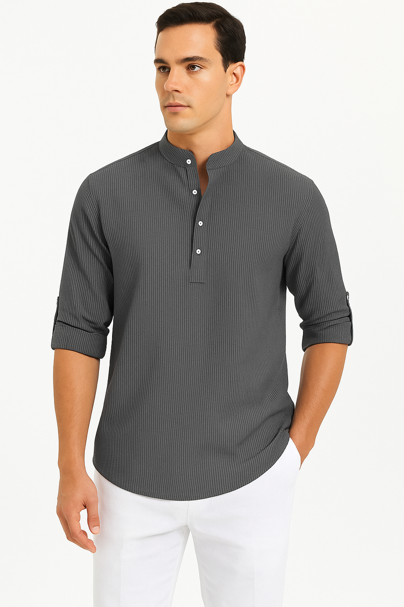 Herrenhemd Sommer Slim Fit Atmungsaktiv Elegant – Lennaro