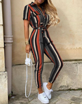 Luftiger Damen-Jumpsuit mit Gürtel und Knöpfen – Sophia