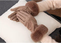 Wildleder Winterhandschuhe mit Kunstfell, warm & stilvoll – Lena