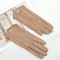 Wildlederhandschuhe mit Kaschmirfutter für Damen – Sophie