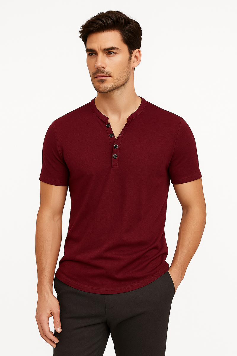 Slim Fit Herren-Jerseyhemd mit Vintage-Look – Farlino