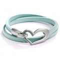 Leder Wickelarmband mit Herzanhänger – Emilia
