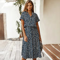 Sommer Midi Kleid mit Print aus Baumwolle – Lina