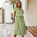 Bedrucktes Sommerkleid mit Taillenband – Lina