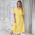 Bedrucktes Sommerkleid mit Taillenband – Lina
