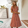Bedrucktes Sommerkleid mit Taillenband – Lina