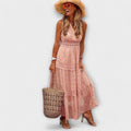 Boho Maxikleid mit Spitze und fließendem Schnitt – Selora