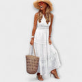 Boho Maxikleid mit Spitze und fließendem Schnitt – Selora