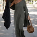 Asymmetrisches Damen Ein-Schulter Kleid lang – Milenia