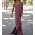 Asymmetrisches Damen Ein-Schulter Kleid lang – Milenia