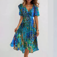 Sommerkleid Damen mit buntem Print luftig – Lilia