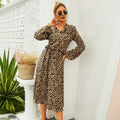 Langärmeliges Kleid Damen – Leopard Muster & Stil – Julia