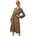Langärmeliges Kleid Damen – Leopard Muster & Stil – Julia