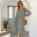 Langärmeliges Kleid Damen – Leopard Muster & Stil – Julia