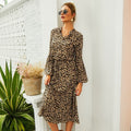 Langärmeliges Kleid Damen – Leopard Muster & Stil – Julia