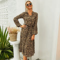 Langärmeliges Kleid Damen – Leopard Muster & Stil – Julia