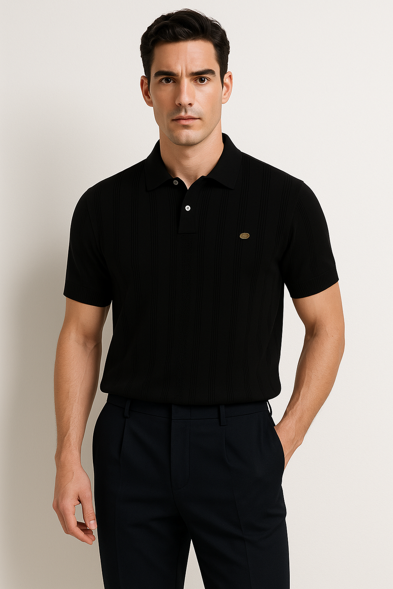 Poloshirt Herren Rippdesign Atmungsaktiv Smart Casual – Lorven