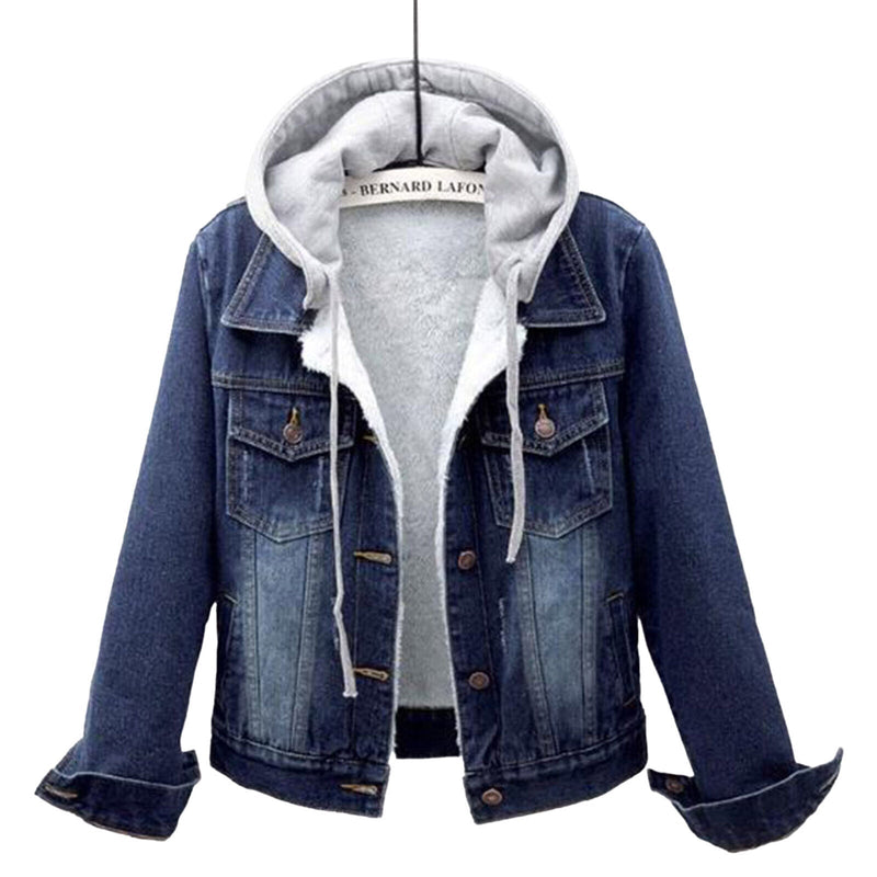 Trendige Oversize-Jeansjacke mit Kaschmirfutter – Ella