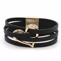 Mehrschichtiges Leder-Wickelarmband mit Magnetverschluss – Lena