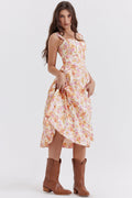 Geblümtes Midikleid aus Baumwolle für Damen – Freya